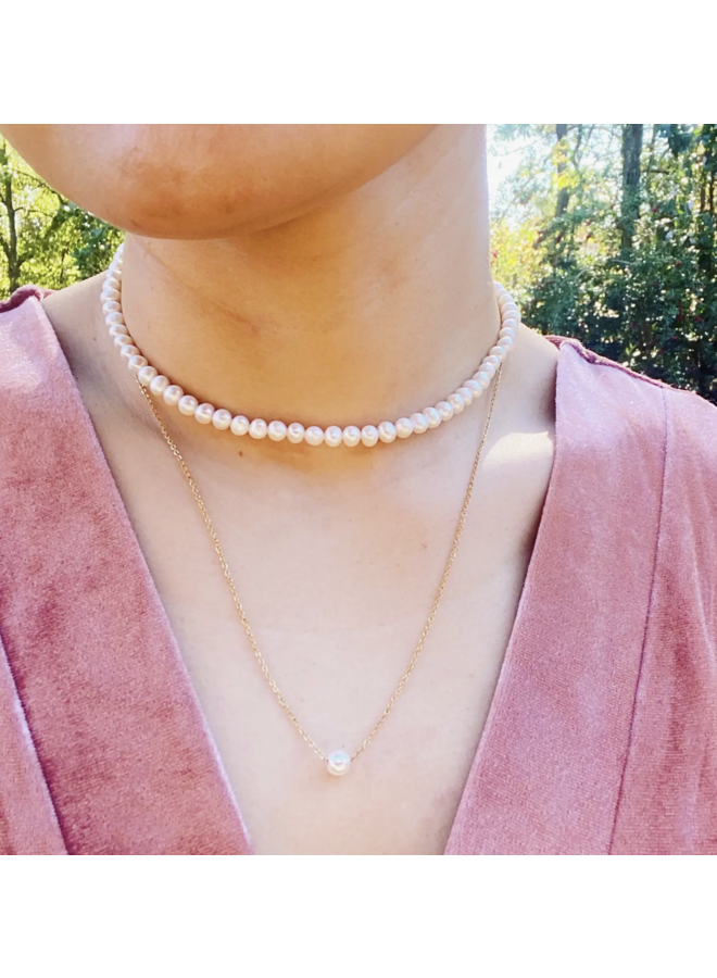 DAINTY SINGLE PEARL NECKLACE