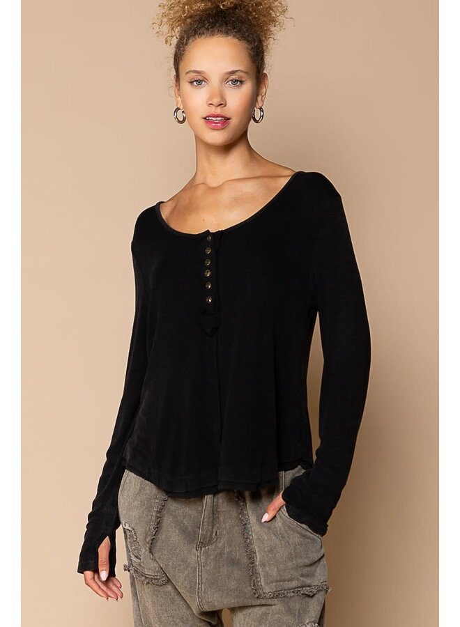 LAUREN HENLEY BUTTON LONG SLEEVE