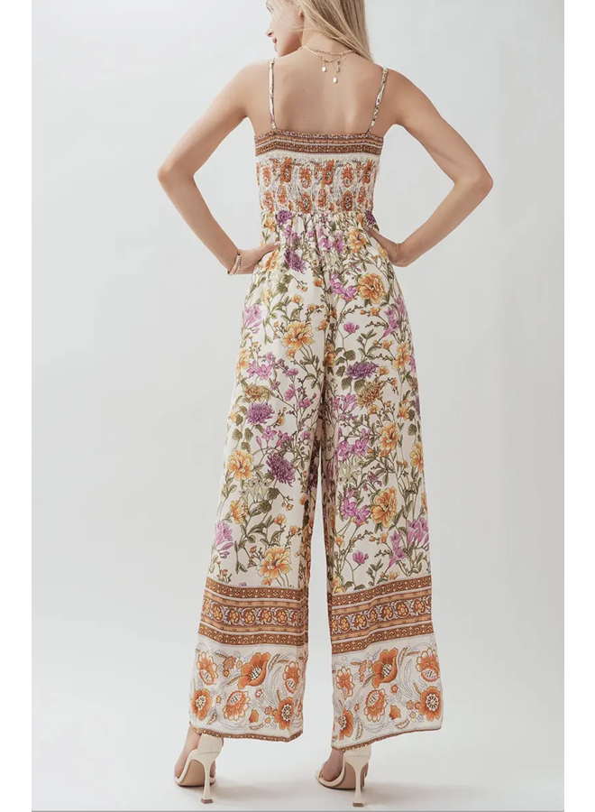 JERRI BOHO WIDE LEG CUTOUT JUMPSUIT