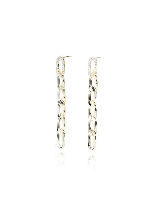 CATALINA DROP CHAIN EARRING 18K GOLD PLATED