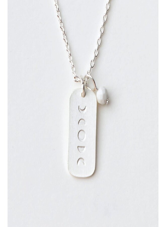 HOWLITE  & SILVER - STONE INTENTION CHARM NECKLACE