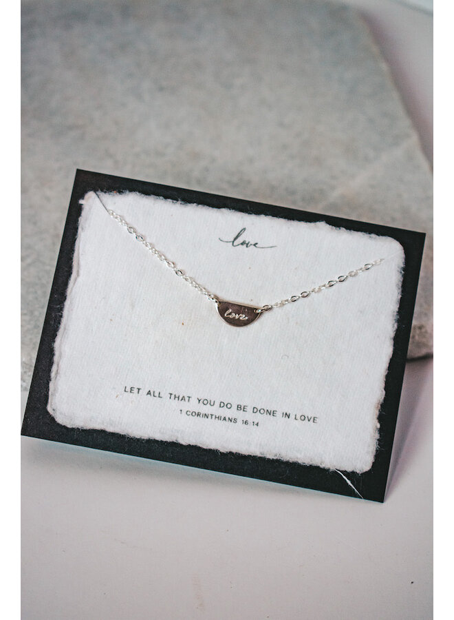 STERLING SILVER LOVE PENDANT NECKLACE