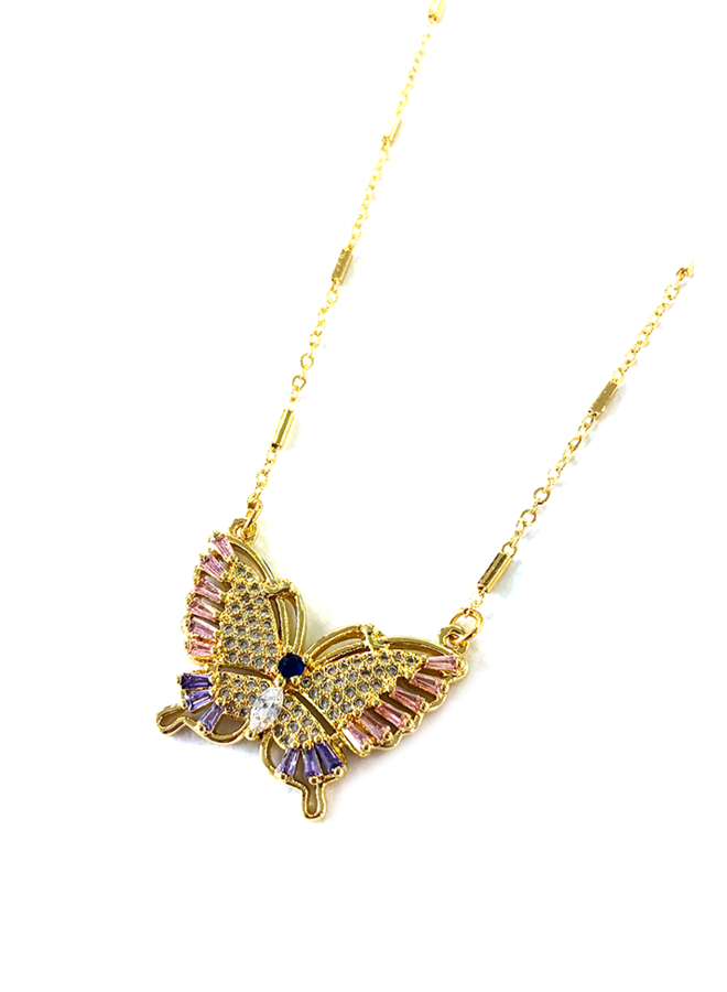 SOFIE 18K PLATED BUTTERFLY CHAIN NECKLACE