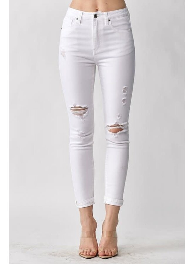 IZZIE HIGHWAISTED DISTRESSED RELAX SKINNYS