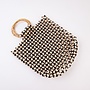 KRISTIN BEADED TOTE- IVORY/BLACK