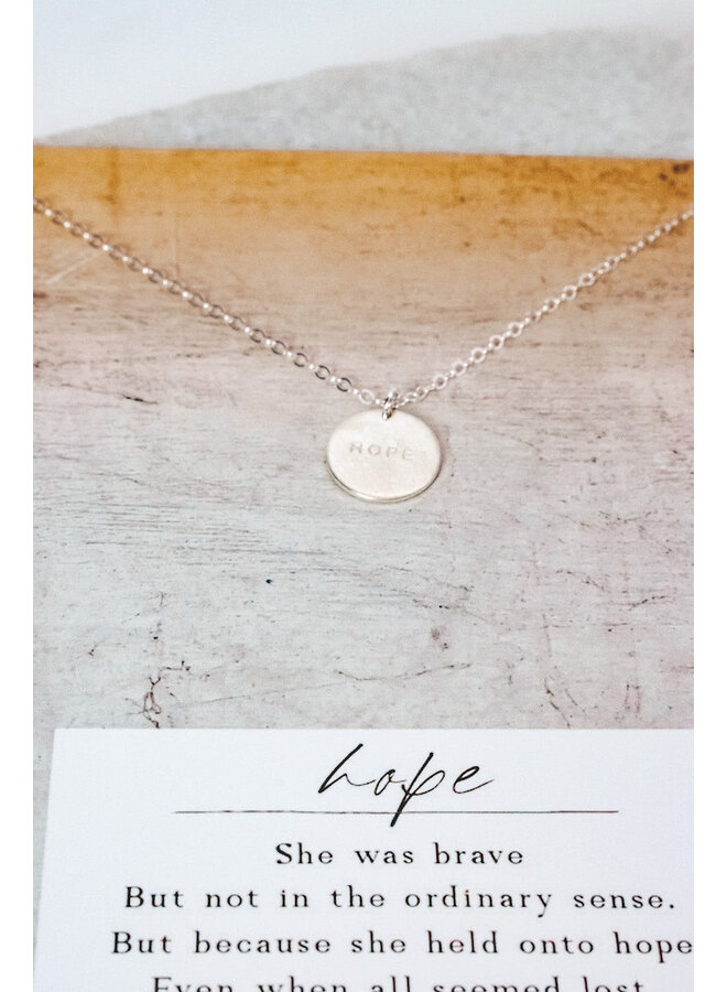 STERLING SILVER HOPE PENDANT NECKLACE