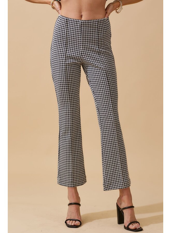 KICKED UP CHECKERED KNIT PANTS