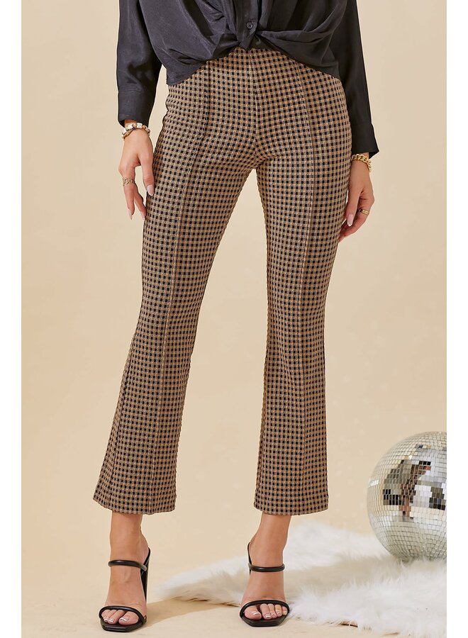 KICKED UP CHECKERED KNIT PANTS