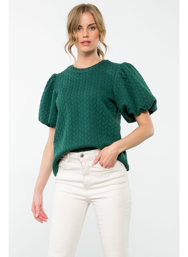 EVERLY PUFF SLEEVE TEXTURED TOP