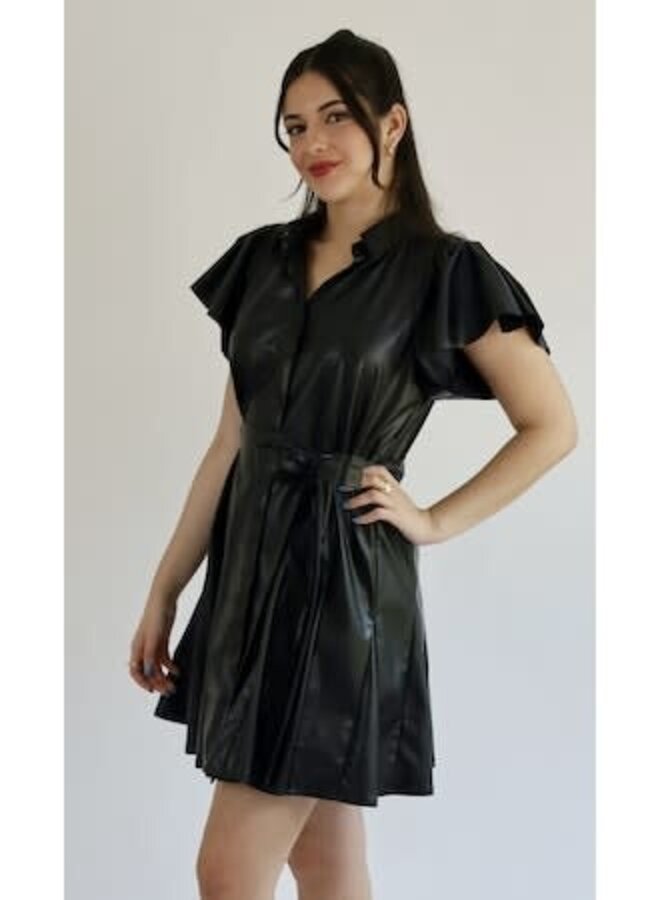 ALY VEGAN LEATHER DRESS