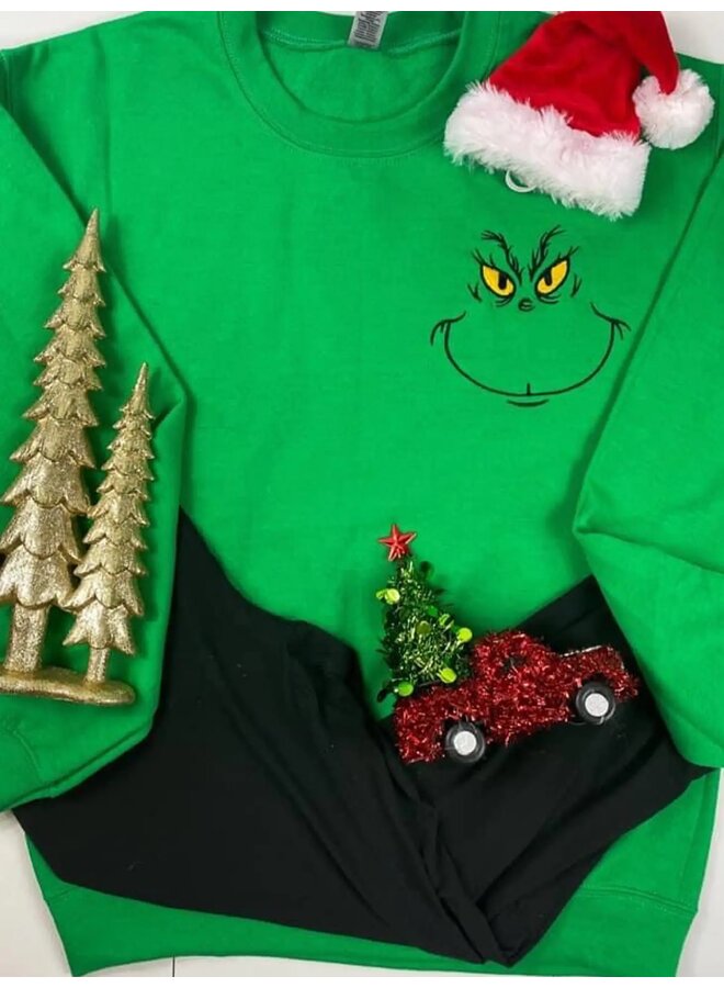 GRINCH EMBROIDERED PULLOVER