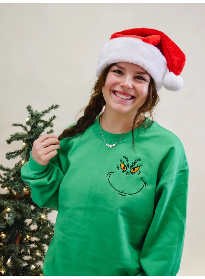 GRINCH EMBROIDERED PULLOVER