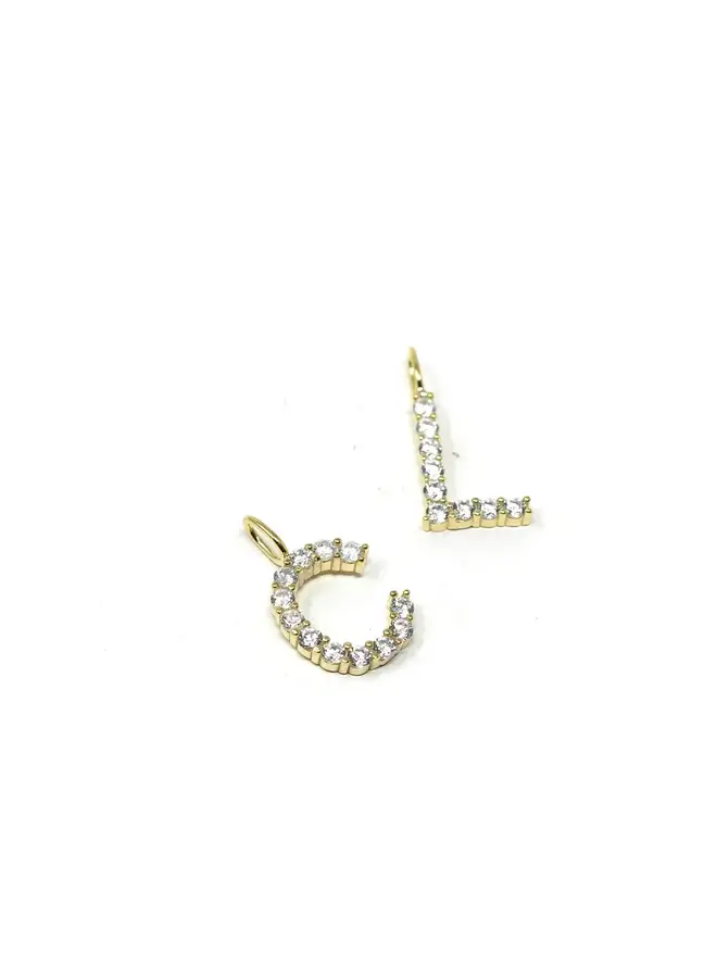 THE SIS KISS PEARL INITIAL CHARMS - GOLD - The Crowned Bird