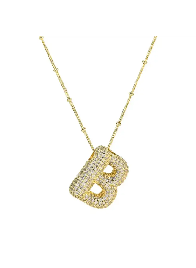 SAY MY NAME CUSTOM GOLD BUBBLE LETTER NECKLACE - FIVE FOURTY NINE