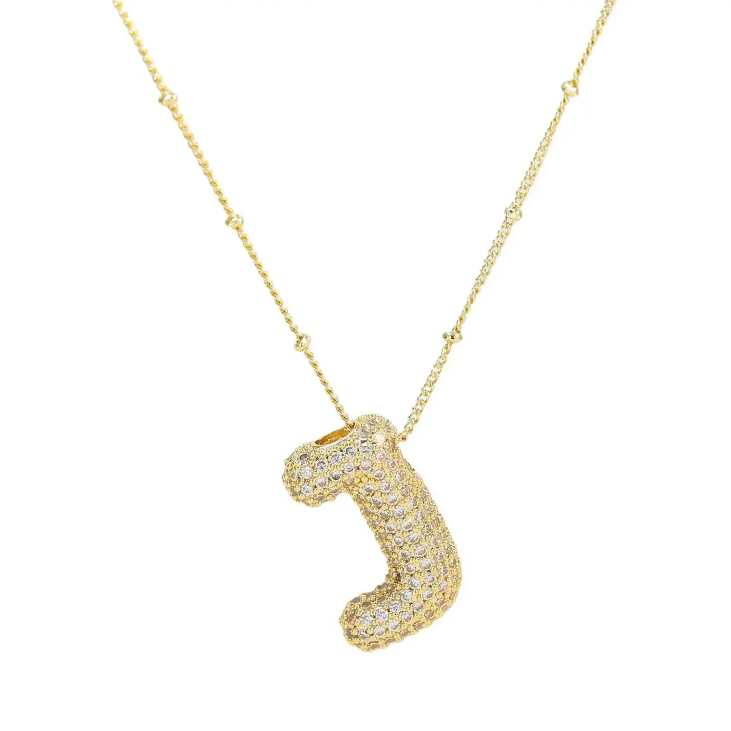 Bubble Initial Pendant (Gold)