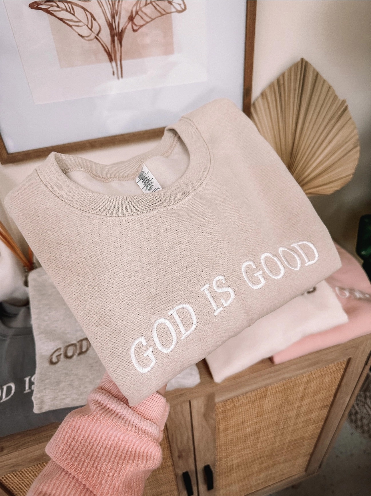God is Good All the Time  Comfort Colors Sweatshirt – olive and ivory