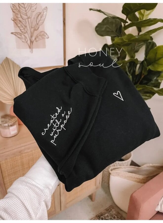 CREATED WITH A PURPOSE EMBROIDERED SWEATSHIRT