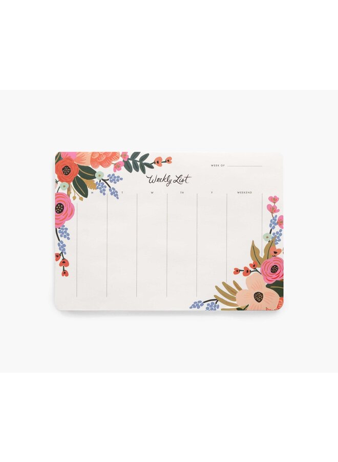 LIVELY FLORAL WEEKLY DESK PAD