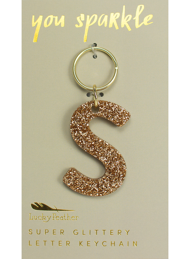 GLITTER INITIAL KEYCHAIN