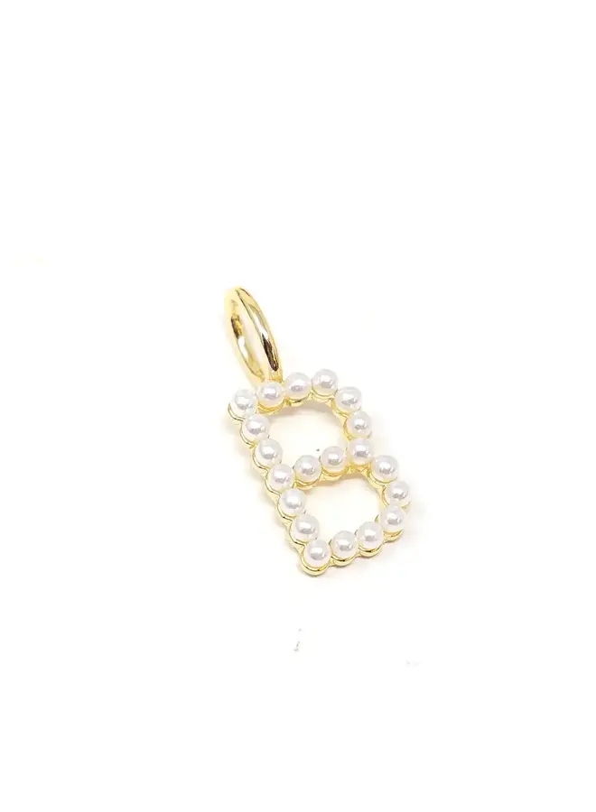THE SIS KISS PEARL INITIAL CHARMS - GOLD - The Crowned Bird