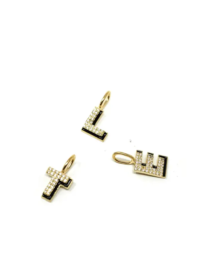 THE SIS KISS SHADOW INITIAL CHARMS - GOLD - The Crowned Bird