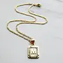 GOLD INITIAL TILE NECKLACE