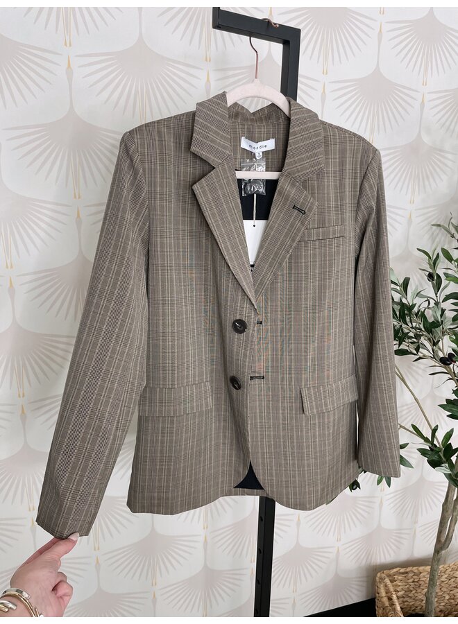 BECKETT NEUTRAL PLAID BLAZER