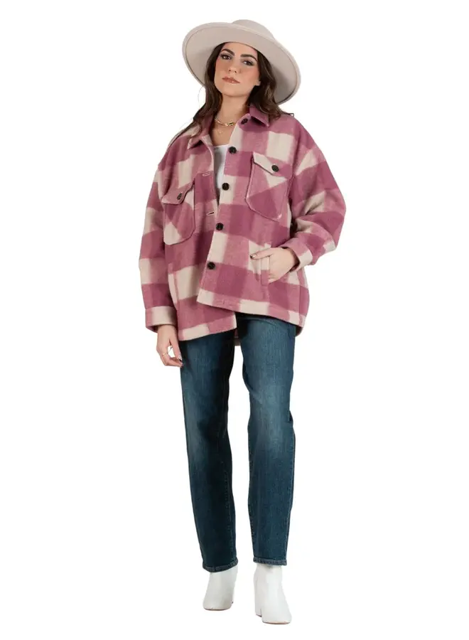 PRESLEY PLAID MAUVE SHACKET