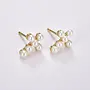 ARISTA 24KGF PEARL CROSS EARRINGS