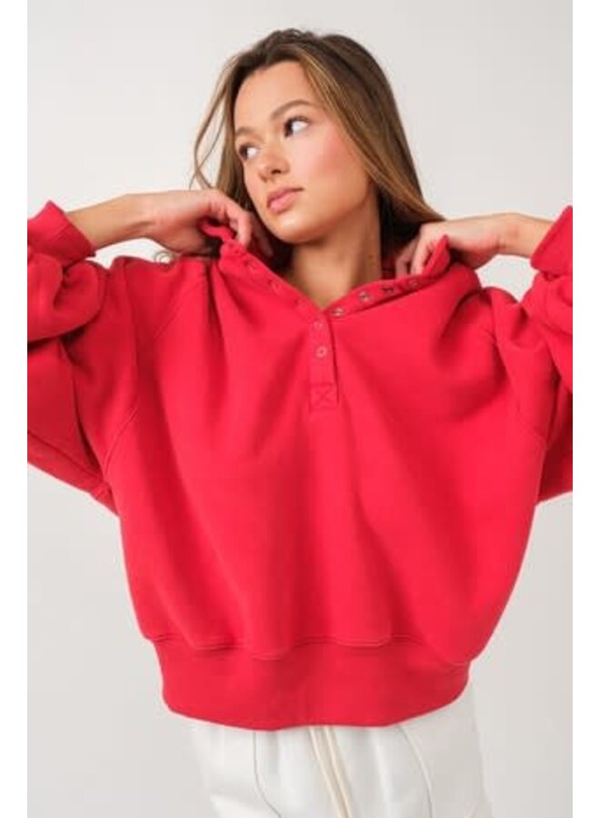 IN A SNAP BUTTON COLLARD SWEATER