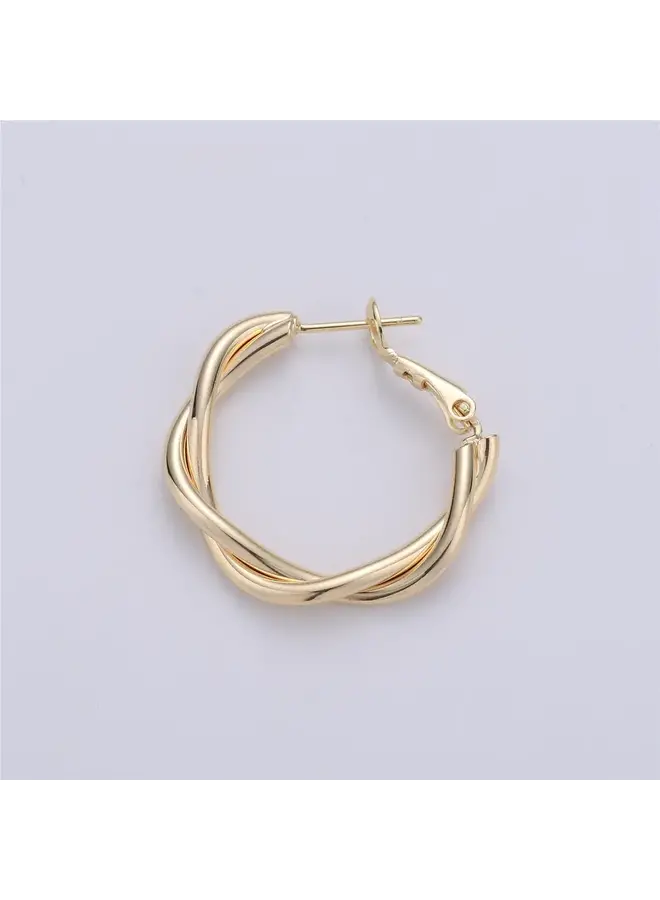 DAINTY TWISTED GOLD HOOP EARRING