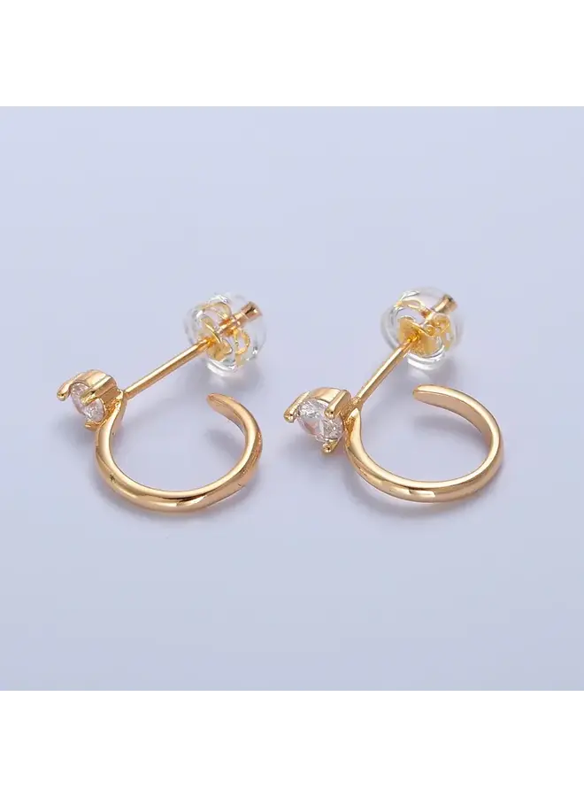 THE CLASSIC HOOP EARRING WITH CZ STONE STUD