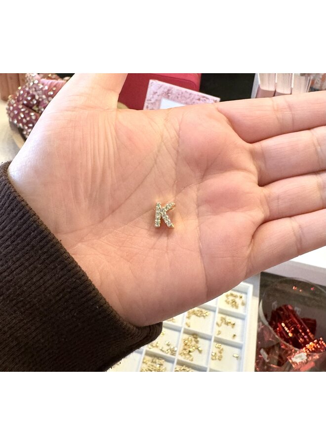 18KGF CRYSTAL SLIDE INITIAL CHARM