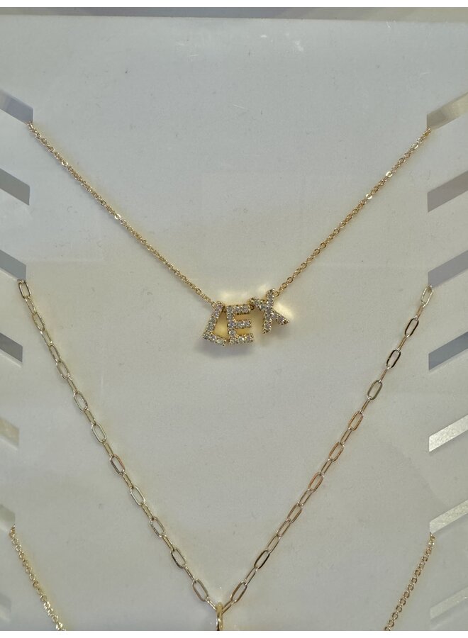 18KGF CRYSTAL SLIDE INITIAL CHARM