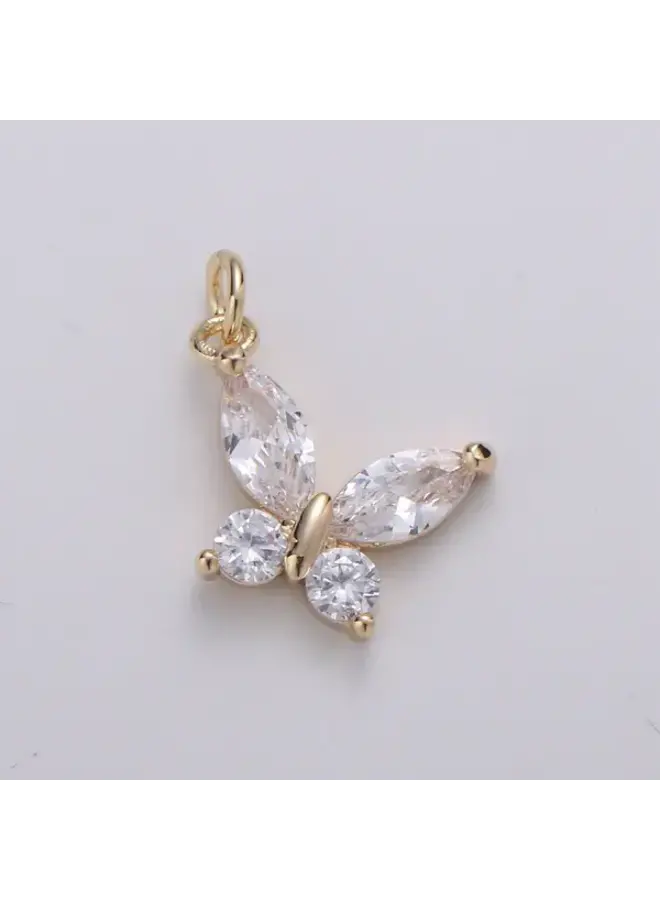 24KGF CZ BUTTERFLY NECKLACE