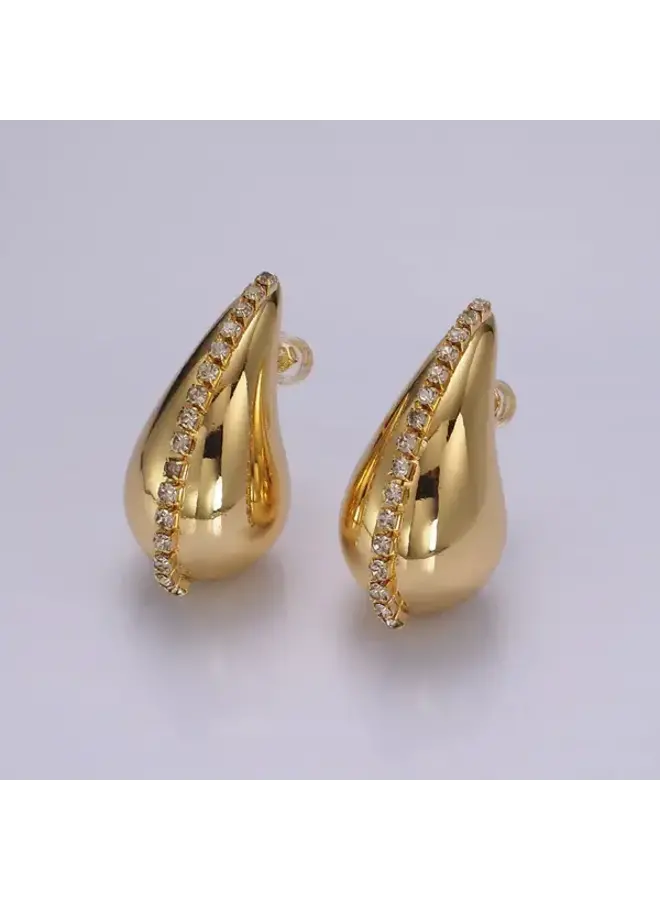 ALMA 14KGF CHUNKY TEARDROP EARRINGS
