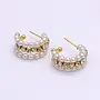 GRAYSON 24KGF PEARL &STUD HOOP EARRINGS