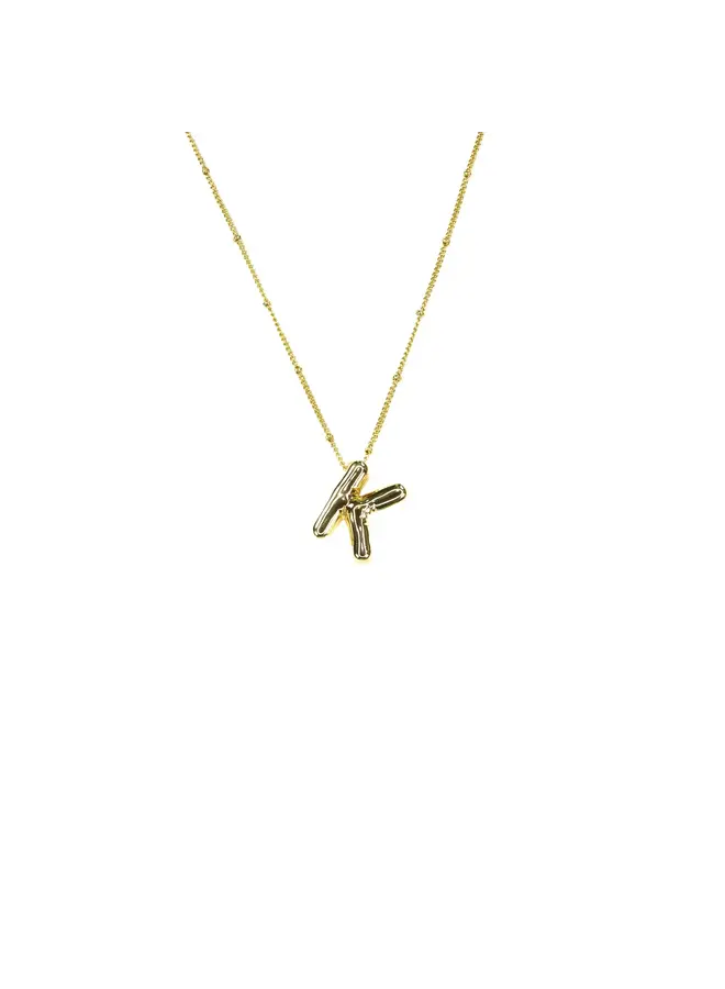 18K GF BUBBLE INITIAL NECKLACE