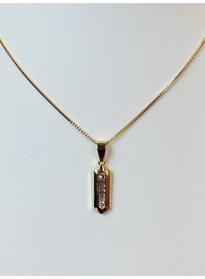 14K GF GEO 18" BOX CHAIN NECKLACE