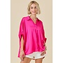TEAGAN OVERSIZED SATIN BUTTON DOWN
