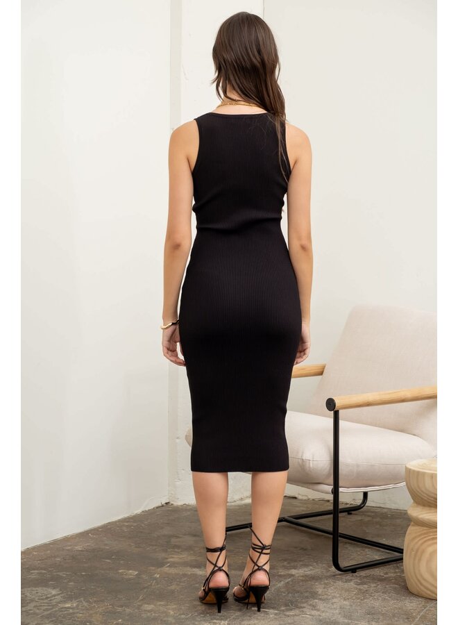 MISS MIDI HENLEY SLEEVELESS DRESS