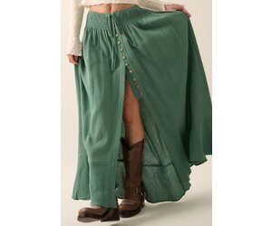 OPULENT FLOW FRONT-SLIT MAXI SKIRT - The Crowned Bird
