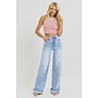 MARLEY HIGH RISE WIDE CUFFED JEANS-LIGHT WASH
