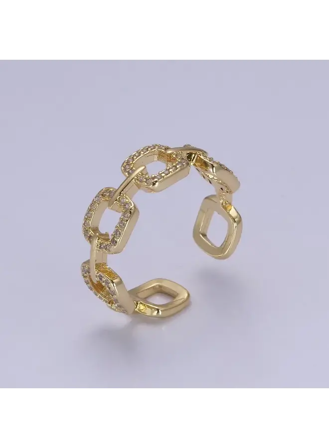 REAGAN ICED OUT CHAIN LINK RING