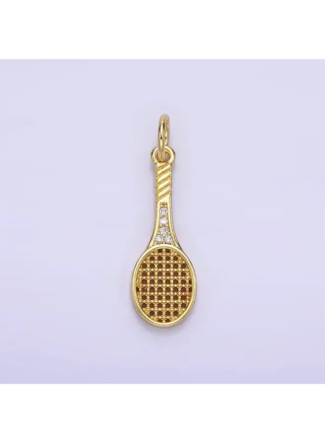 24KGF TENNIS RACKET CHARM