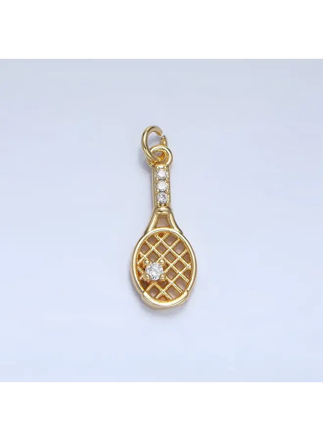24KGF CZ MICRO PAVED TENNIS CHARM