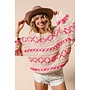 PINK WHIMSY KNIT SWEATER