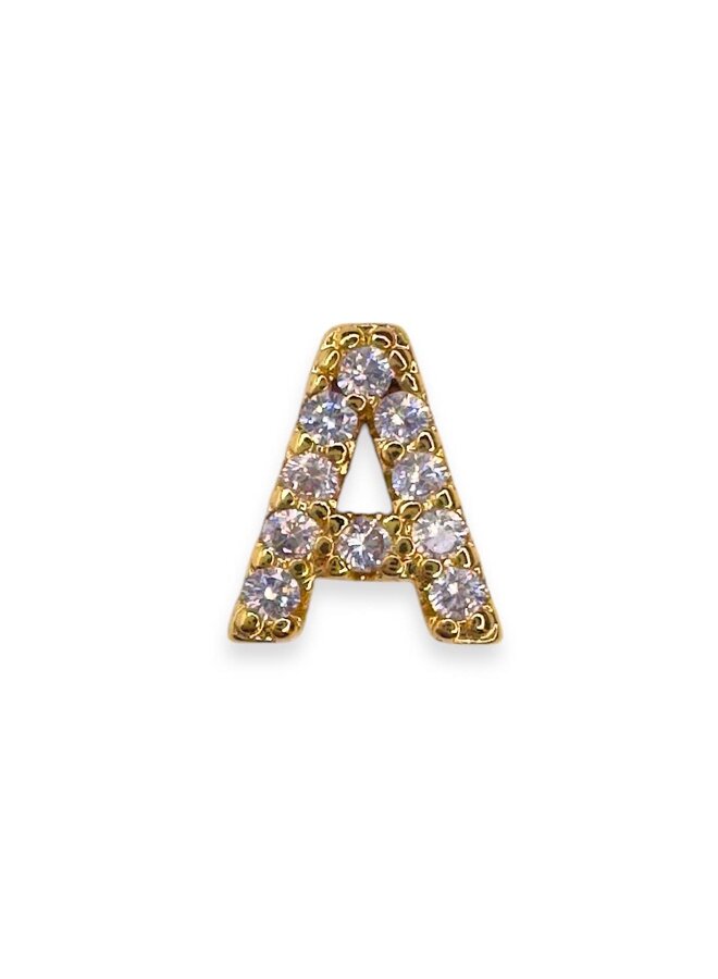 18KGF CRYSTAL SLIDE INITIAL CHARM