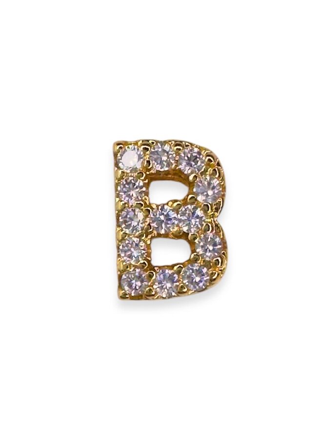 18KGF CRYSTAL SLIDE INITIAL CHARM