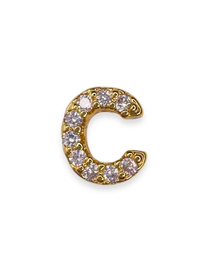 18KGF CRYSTAL SLIDE INITIAL CHARM